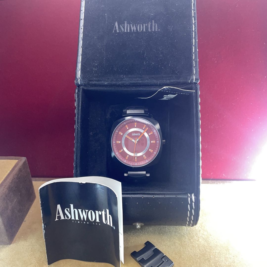 Ashworth Analog Quartz Men Watch Battery Replaced Ss Strap With Box