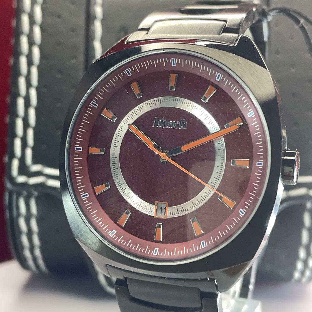 Ashworth Analog Quartz Men Watch Battery Replaced Ss Strap With Box