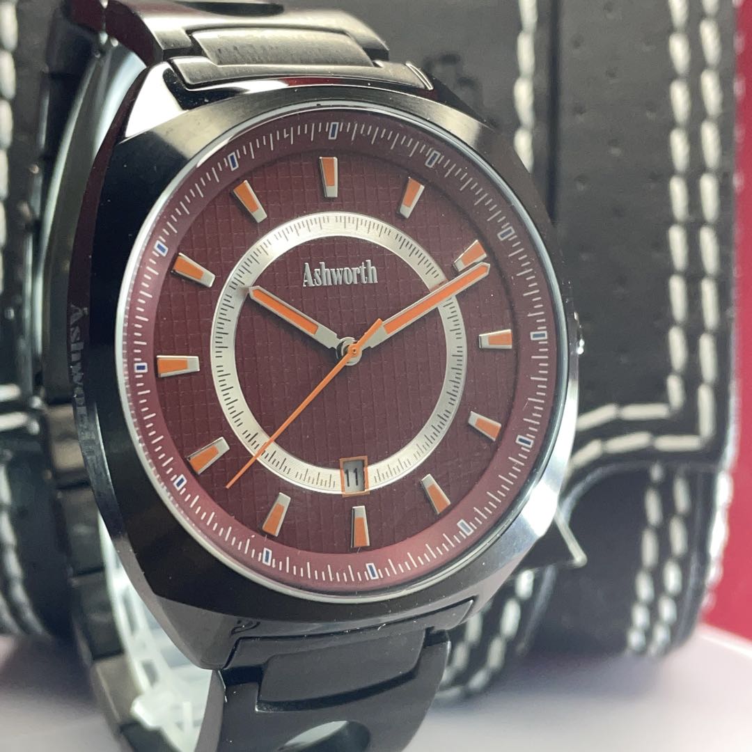 Ashworth Analog Quartz Men Watch Battery Replaced Ss Strap With Box