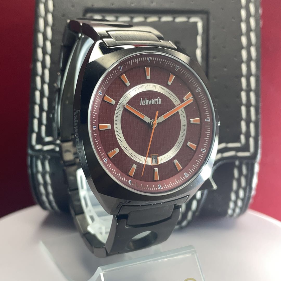 Ashworth Analog Quartz Men Watch Battery Replaced Ss Strap With Box