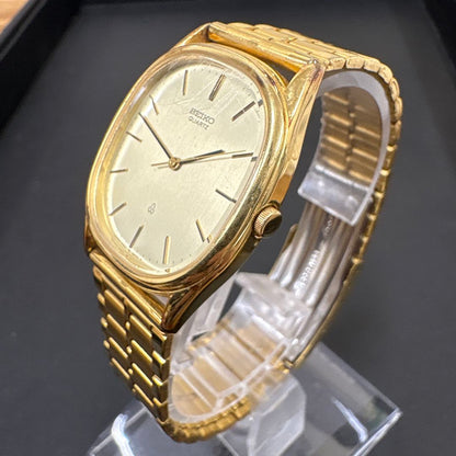 Seiko 5931-5500 Analog Quartz Men Rare Non-Running Ss Gp Qz Champagne Dial