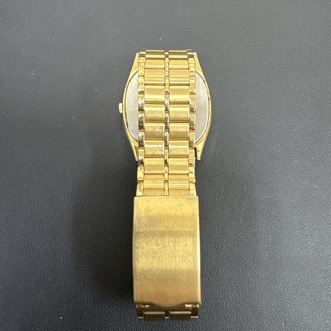Seiko 5931-5500 Analog Quartz Men Rare Non-Running Ss Gp Qz Champagne Dial