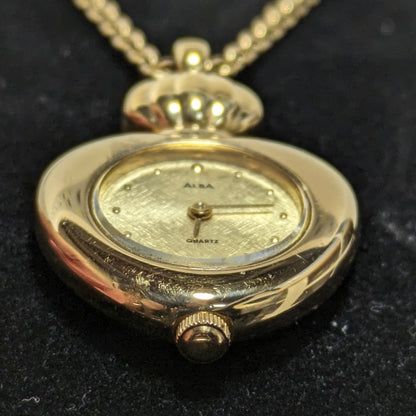 Seiko Alba Analog Quartz Women Pendant Watch Battery Replaced Working Item