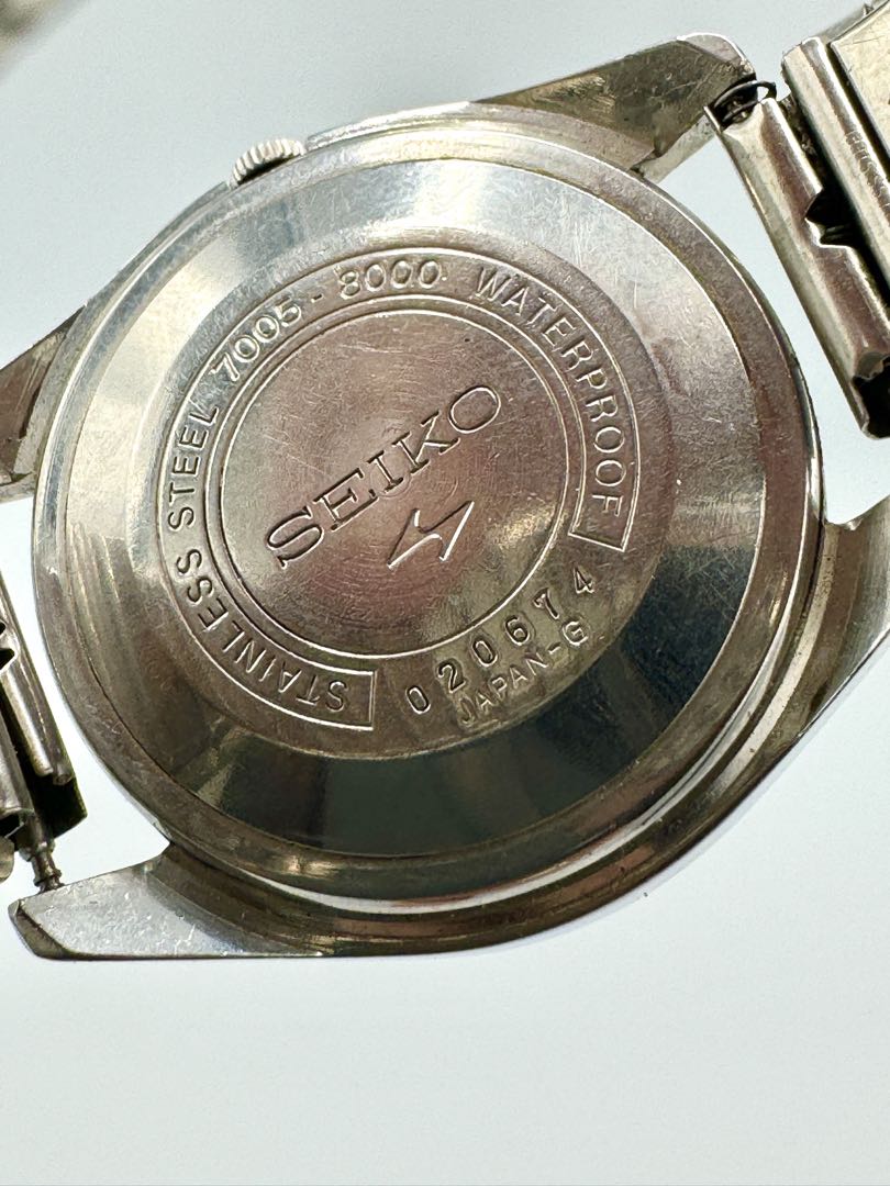 Seiko Automatic 7005-8000 Analog Mechanical (Automatic) Unisex Adults Vintage 17 Jewels Silver Dial Date Men'S Watch Japan