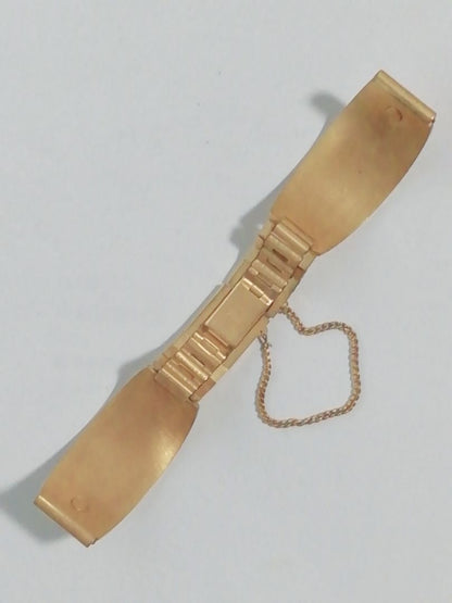 Maruman Analog Quartz Men マルマン Watch 金属バンド ブレスレットバンド 金色 中古品 時計部品