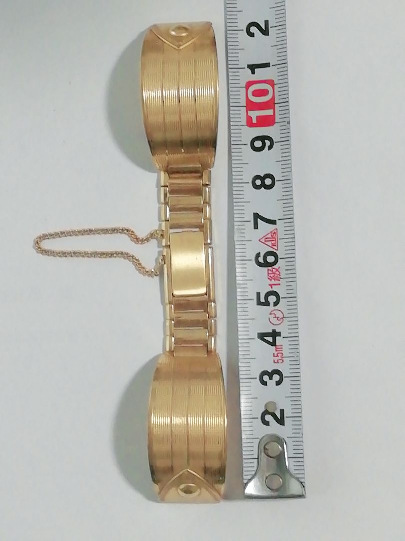 Maruman Analog Quartz Men マルマン Watch 金属バンド ブレスレットバンド 金色 中古品 時計部品
