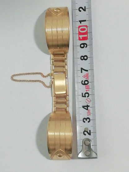 Maruman Analog Quartz Men マルマン Watch 金属バンド ブレスレットバンド 金色 中古品 時計部品