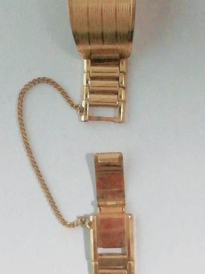 Maruman Analog Quartz Men マルマン Watch 金属バンド ブレスレットバンド 金色 中古品 時計部品