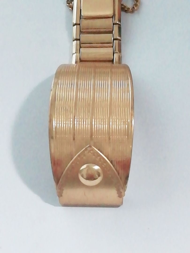 Maruman Analog Quartz Men マルマン Watch 金属バンド ブレスレットバンド 金色 中古品 時計部品