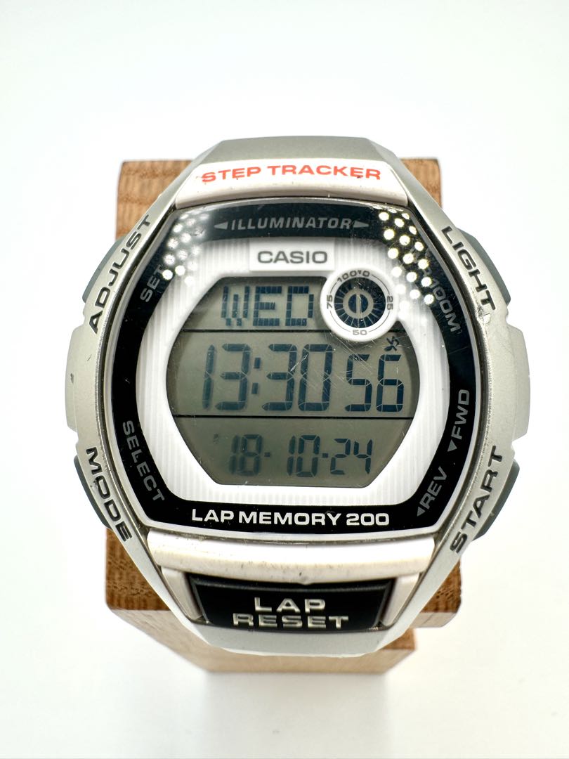 Casio Illuminator LAP MEMORY 200 Digital Quartz Unisex Adults Wristwatch - 38Mm Case, Working, No Papers