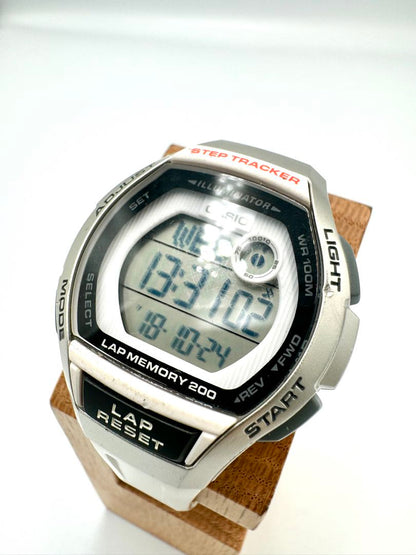 Casio Illuminator LAP MEMORY 200 Digital Quartz Unisex Adults Wristwatch - 38Mm Case, Working, No Papers