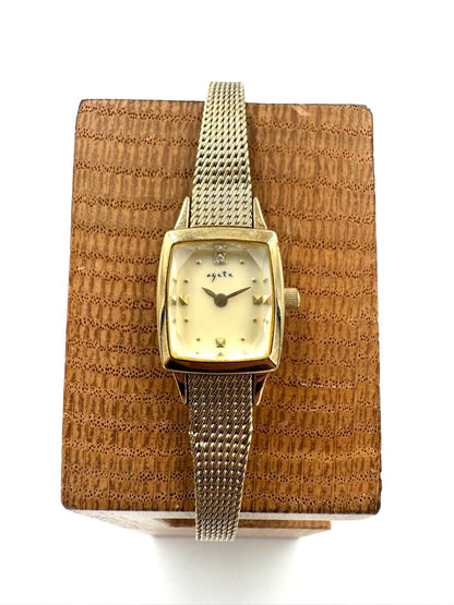 Agete Analog Quartz Women 18Kgp Silver Watch