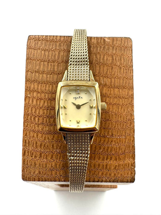 Agete Analog Quartz Women 18Kgp Silver Watch