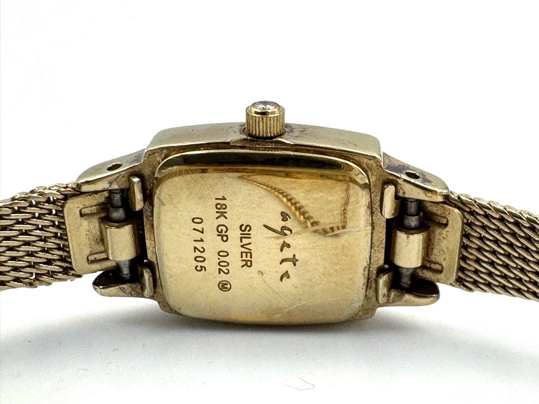 Agete Analog Quartz Women 18Kgp Silver Watch