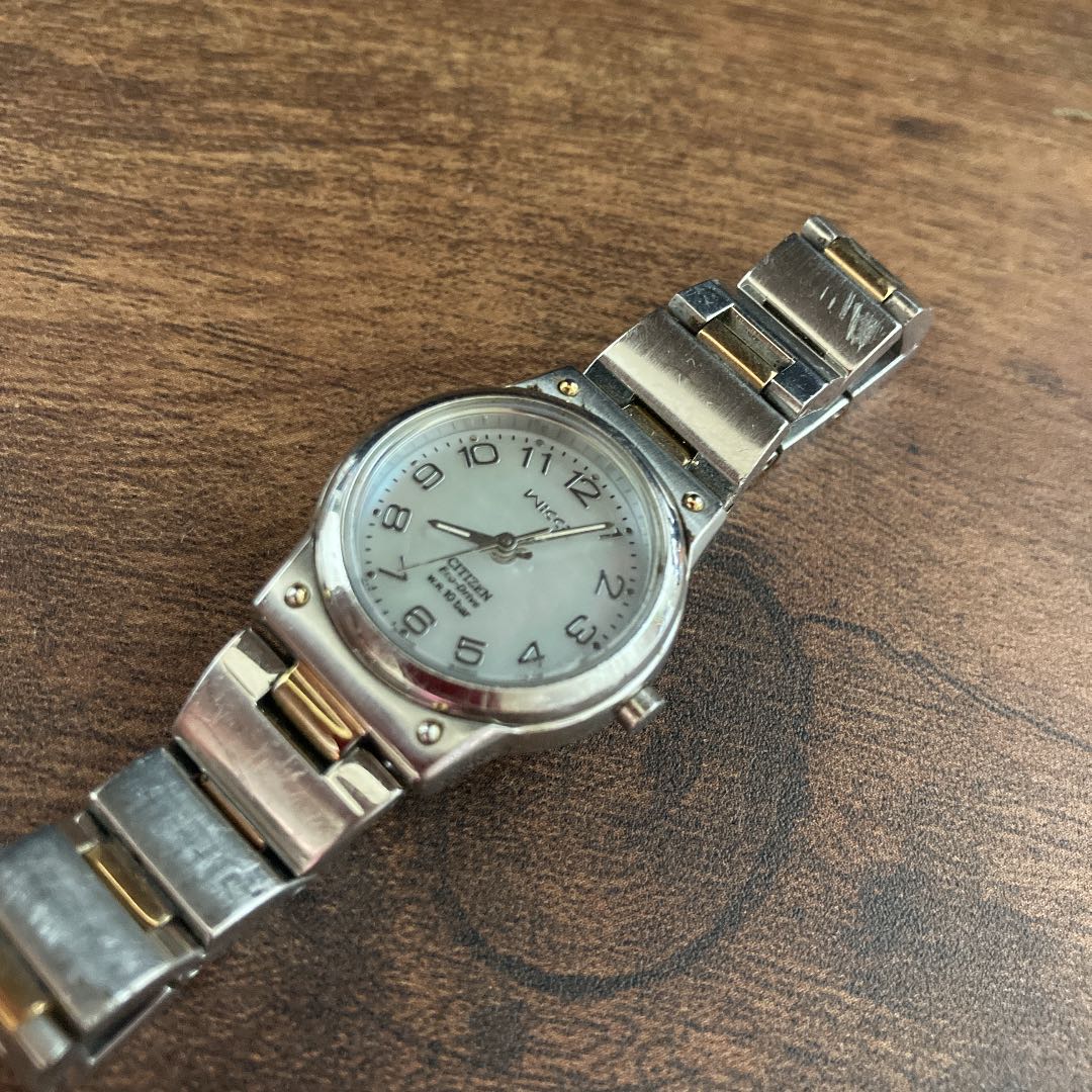 Citizen WICCA 600052 Analog Quartz (Eco-Drive) Women Eco-Drive 10Bar Ladies Watch, Pearl Dial, Stainless Steel
