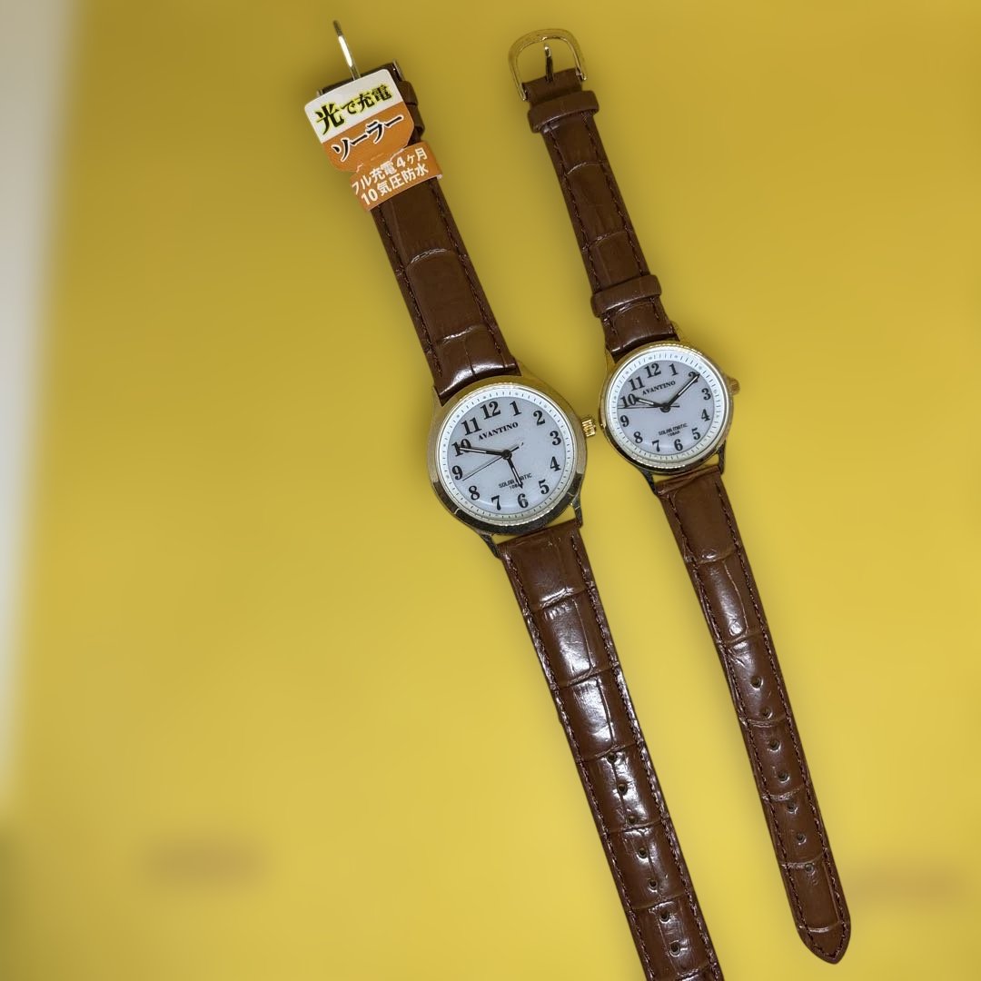 Krefer Analog Solar Women クレファー パワーquartzペアウォッチ