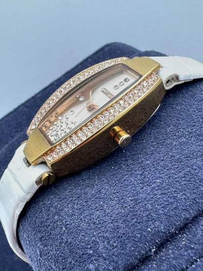 Abiste Analog Quartz Women Gemstone Accent Watch Women'S
