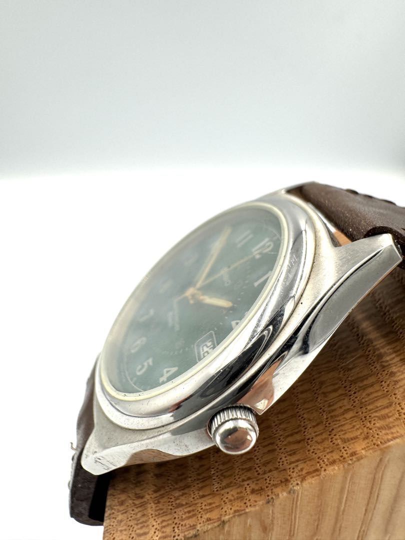 Casio MV-122-3B MV-122 Analog Quartz Unisex Adults Watch 34Mm Green Dial Brown Leather Strap
