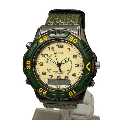Seiko Alba Digital-Analog Quartz Men Ani-Digi Watch For Parts / Junk