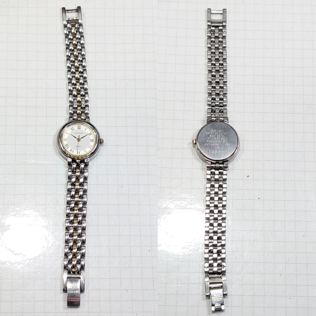 Seiko Lucent 4N21-035A Analog Quartz Women Ladies Wristwatch Battery Operated Japan Made