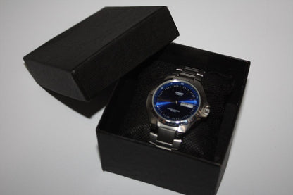Casio Analog Quartz Men 美品 ラウンド ブルー文字盤 Menwatch