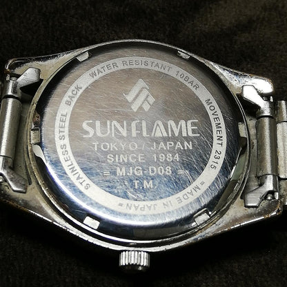 Sunflame MS284 Analog Quartz Men サンフレイム Watch ステンレス 中古品 部品取りにおすすめ [For Parts / Junk]