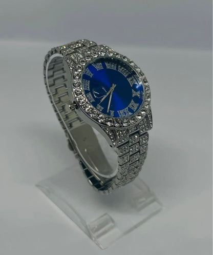 Bling Analog Quartz Men ケバケバ 限定sale ブリンブリン時計＆ジュエリー豪華3点set