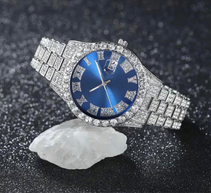 Bling Analog Quartz Men ケバケバ 限定sale ブリンブリン時計＆ジュエリー豪華3点set
