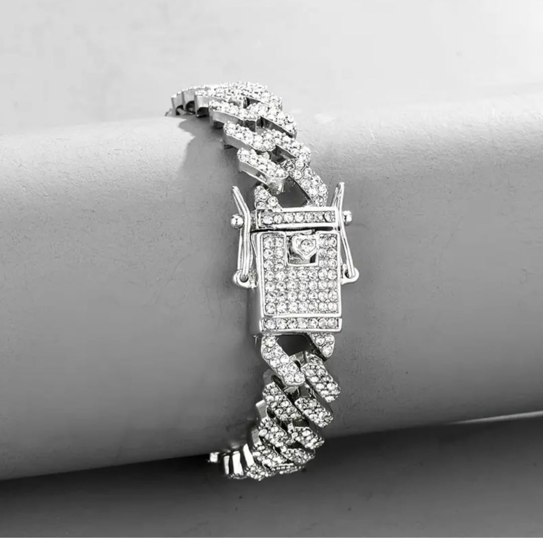 Bling Analog Quartz Men ケバケバ 限定sale ブリンブリン時計＆ジュエリー豪華3点set