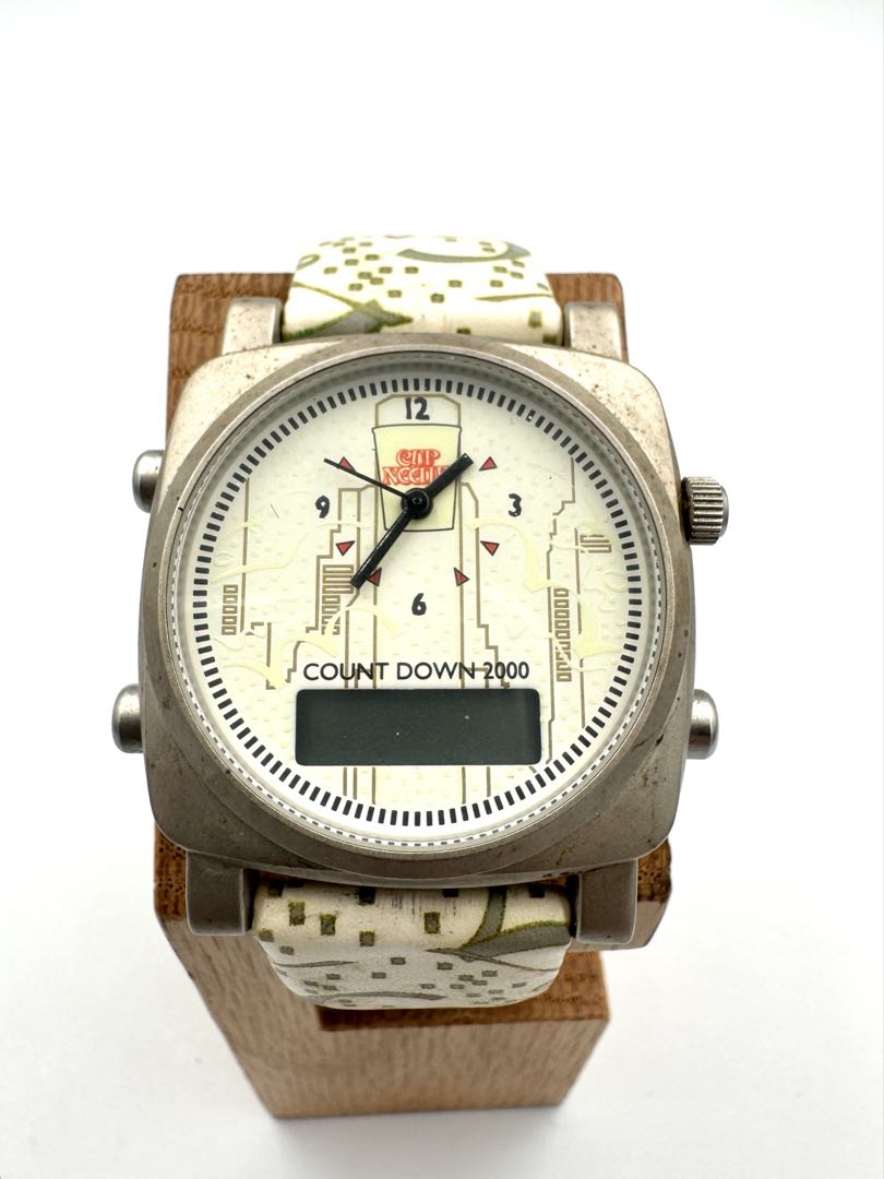 Nissin Foods Analog Quartz Men Cup Noodle Countdown 2000 Watch For Parts