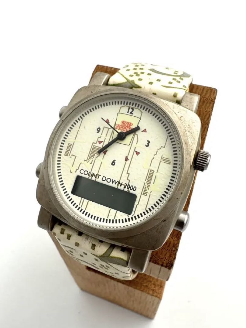 Nissin Foods Analog Quartz Men Cup Noodle Countdown 2000 Watch For Parts