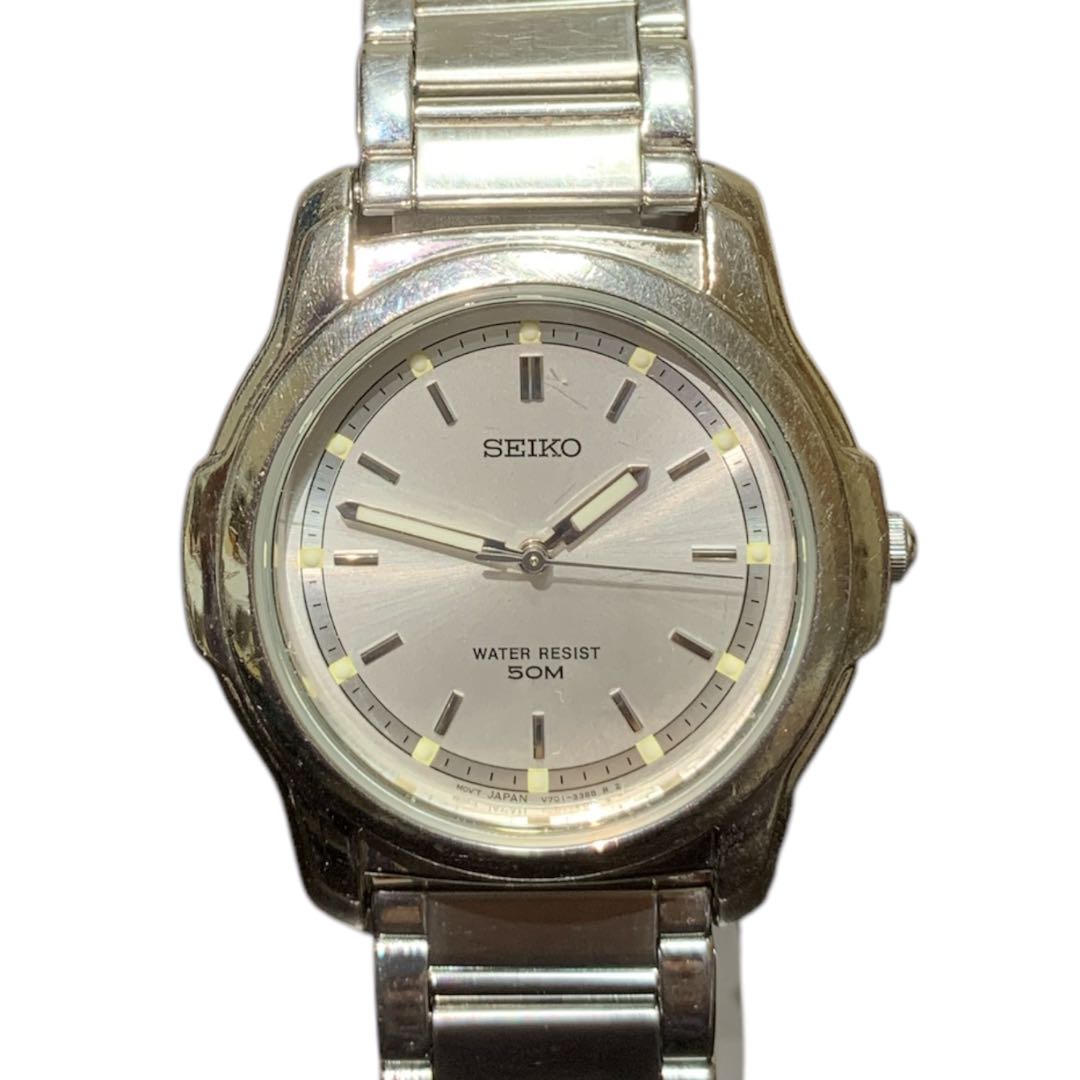 Seiko V701-2170 Analog Quartz Men Watch Operation Confirmed