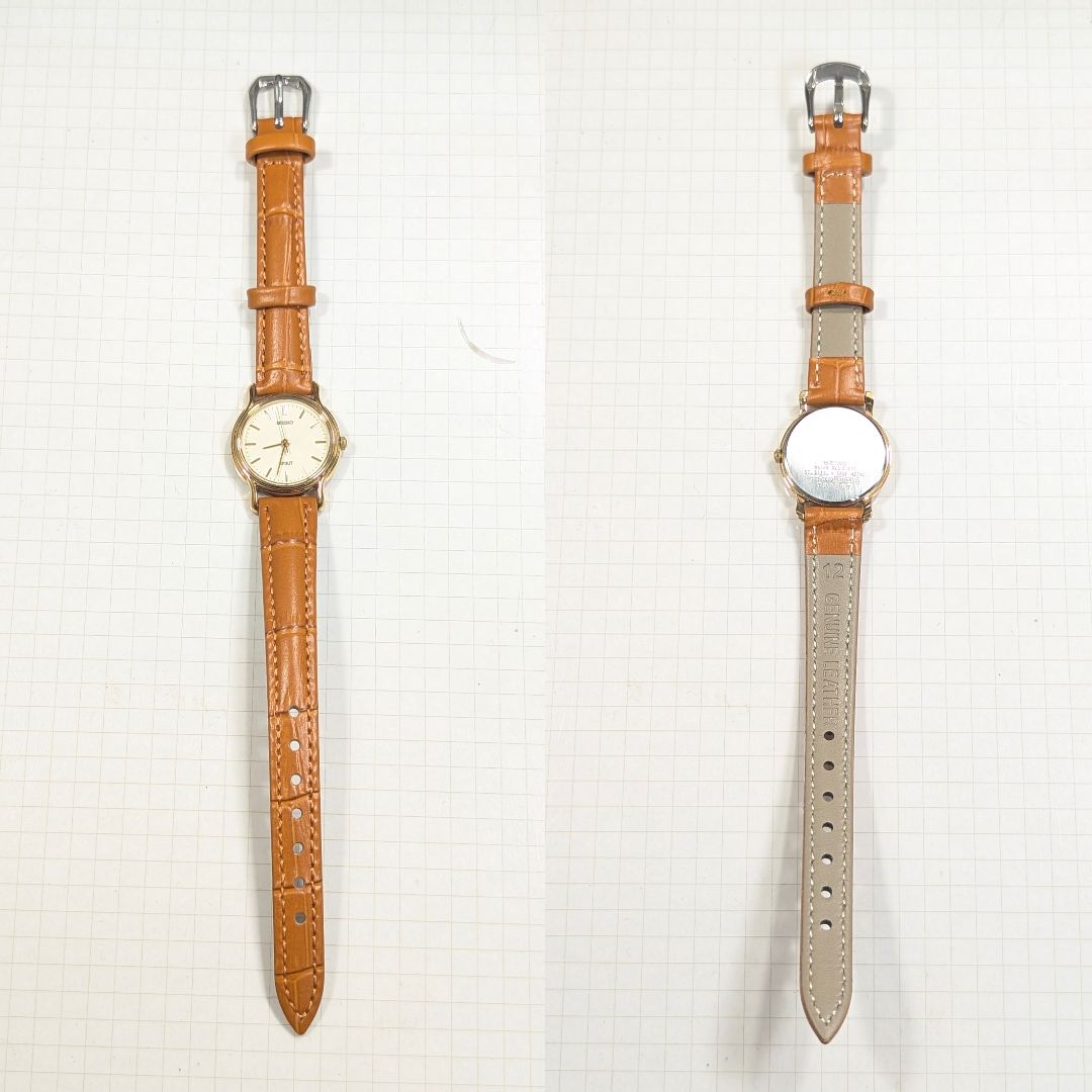Seiko Spirit Analog Quartz Women Battery & Band Replaced Working Item