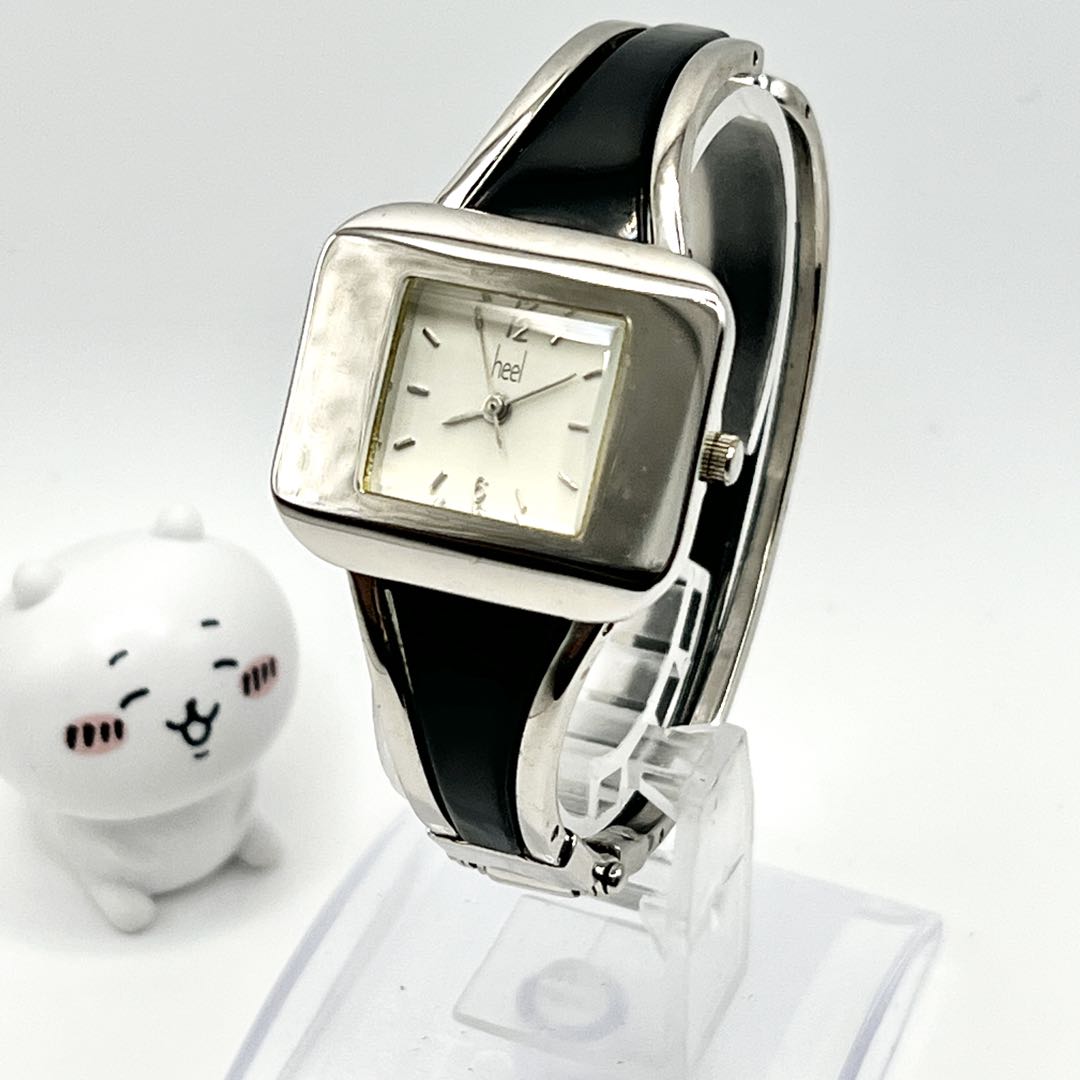Heel Analog Quartz Women ヒール Watch スクエア ブレスレット レア [For Parts / Junk]