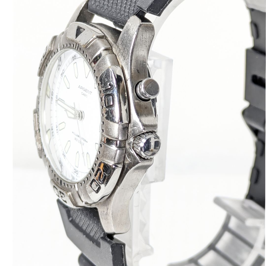 CASIO ARGENT Analog Quartz Men Diver Battery & Band Replaced Working Itemg-85