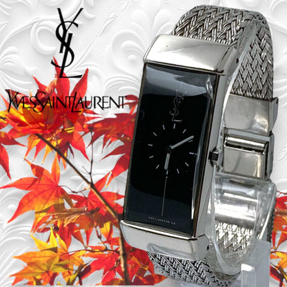 Ysl/yves Saint Laurent Analog Quartz Women Women Yves Saint Laurent Ysl Watch Rectangular Case Excellent Condition
