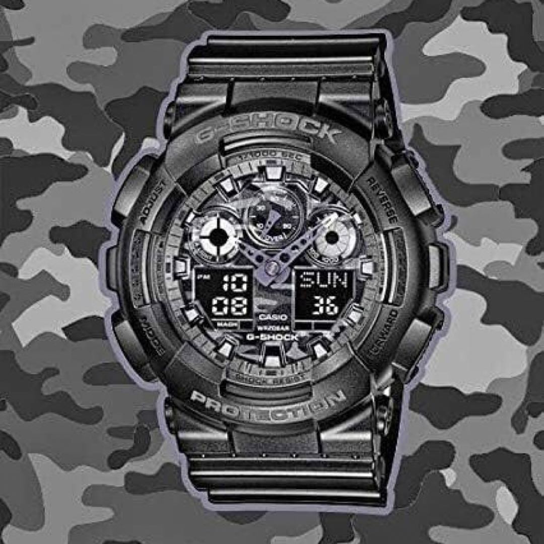 G-shock GA GA-100CF Digital-Analog Quartz Men -100Cf ジーショック -100 迷彩 ミリタリーブラック