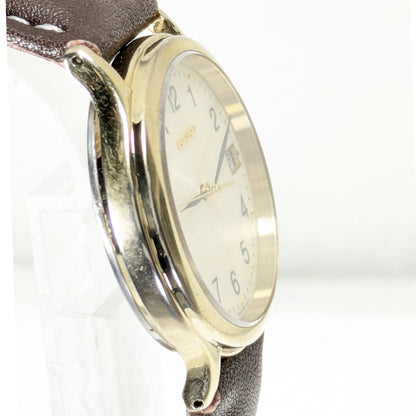 Seiko Analog Quartz Men Battery & Band Replaced Working Item
