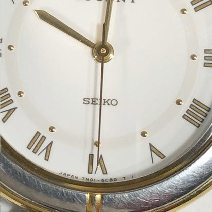 Seiko Lucent 7N01-6060 Analog Quartz Women Beautiful Vintage White Dial Working Item