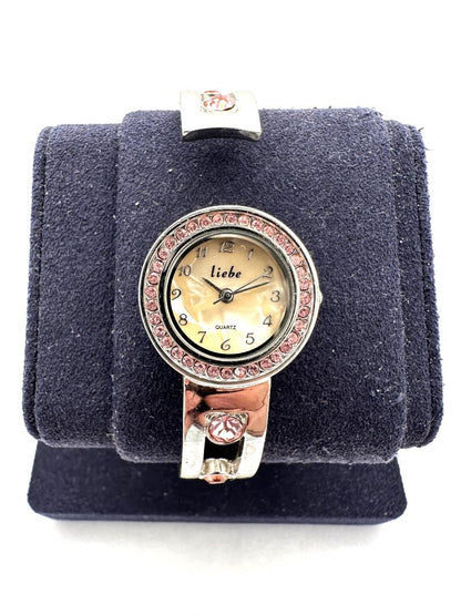 Liebel Watch Women's 23mm Crystal Accented Quartz Silver-Tone
