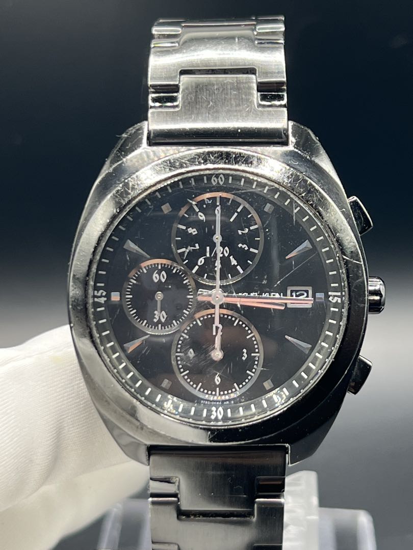 Michel Klein Analog Solar Men ミッシェル・クラン Chronograph Battery Replaced Menwatch