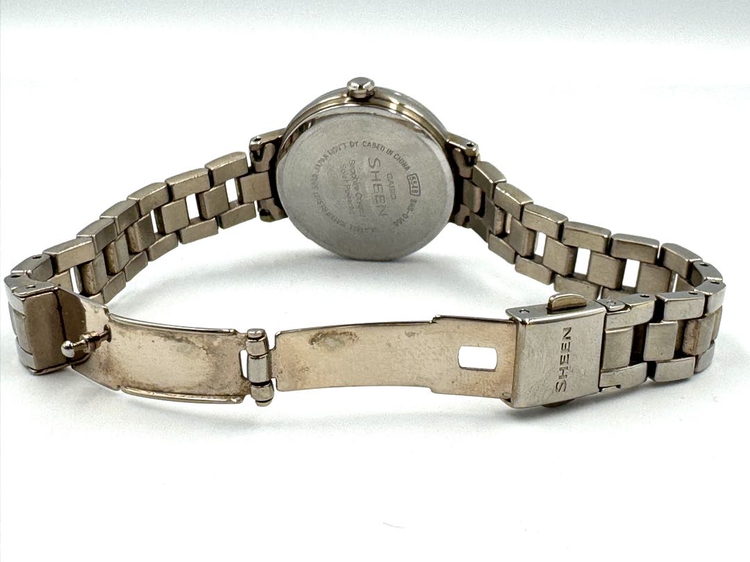 Casio Sheen SHS-D100 Analog Quartz Women Solar Silver Dial Women'S Wristwatch 27Mm