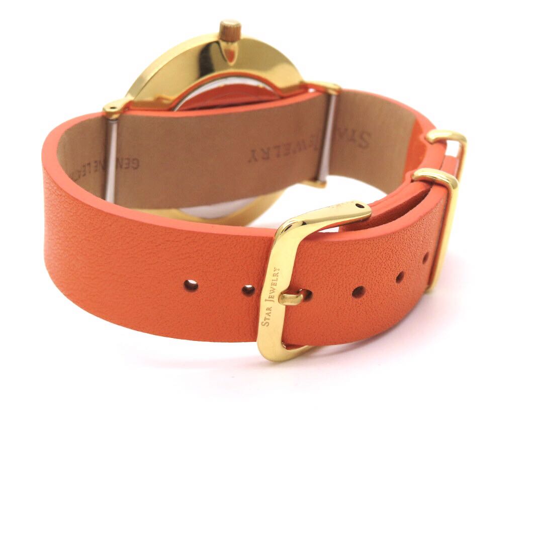 Star Jewelry Analog Quartz Men 極美品 スタージュエリー 時計 ホワイトシェル ゴールドカラー
