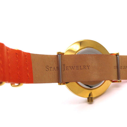Star Jewelry Analog Quartz Men 極美品 スタージュエリー 時計 ホワイトシェル ゴールドカラー