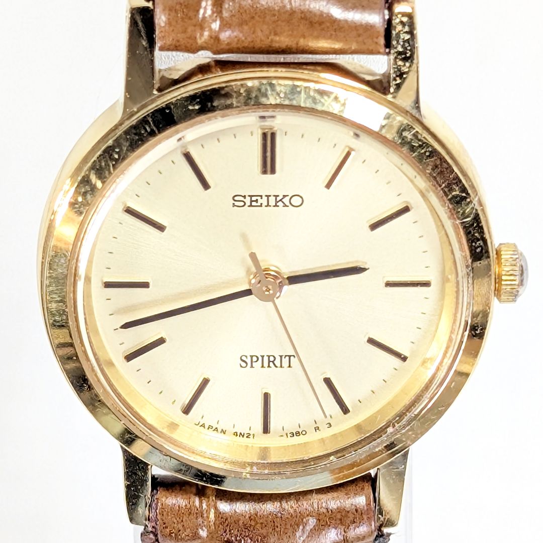 Seiko Spirit 4N21-0640 Analog Quartz Women Battery & Band Replaced Working Items-07