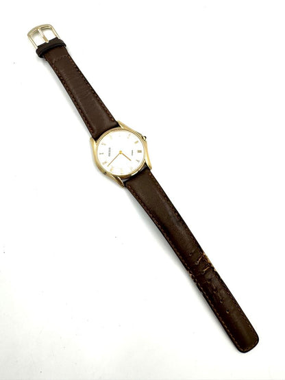 Citizen Exceed 0321-C30461 Analog Quartz (Battery) Unisex Adults Vintage Gold Plated Junk Loose Hands Watch
