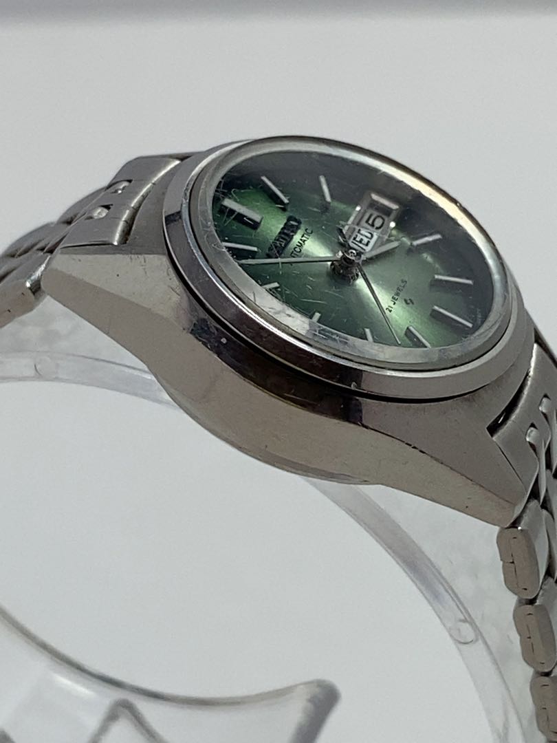 Seiko 2706-0180 Analog Mechanical (Automatic) Women Working Item Green Automatic 21Jewels For Parts / Junk