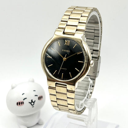 Forbel Analog Quartz Men フォーベル Watch ブラック ゴールド [For Parts / Junk]