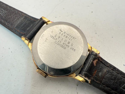 Seiko Socie 11-389005 Analog Mechanical (Manual) Women Ladies Wristwatch Manual 25Mm Gold Dial Vintage