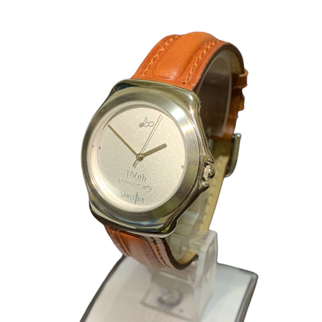 Sanseido 100th Anniversary Quartz Watch with Case, Checked Works